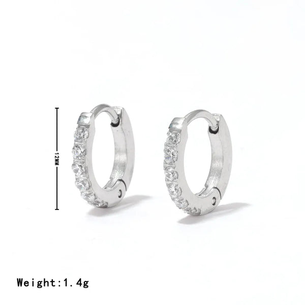 1 Pair Simple Style Classic Style Round 304 Stainless Steel Earrings