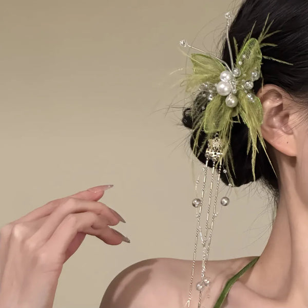 Fairy Style Butterfly Hairpin for Women in Green, Perfect for Spring & Summer, 1 PCS Package