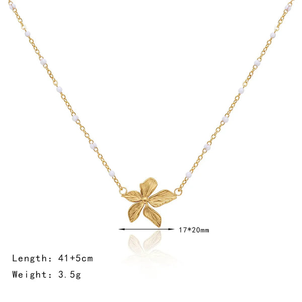 Wholesale Jewelry Lady Flower 304 Stainless Steel 18K Gold Plated Plating Pendant Necklace
