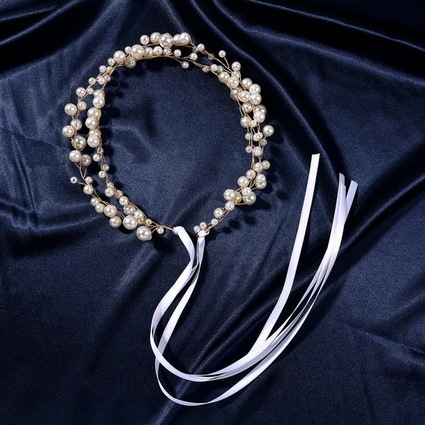 simple handmade imitation pearl bridal hairband hwedding accessories