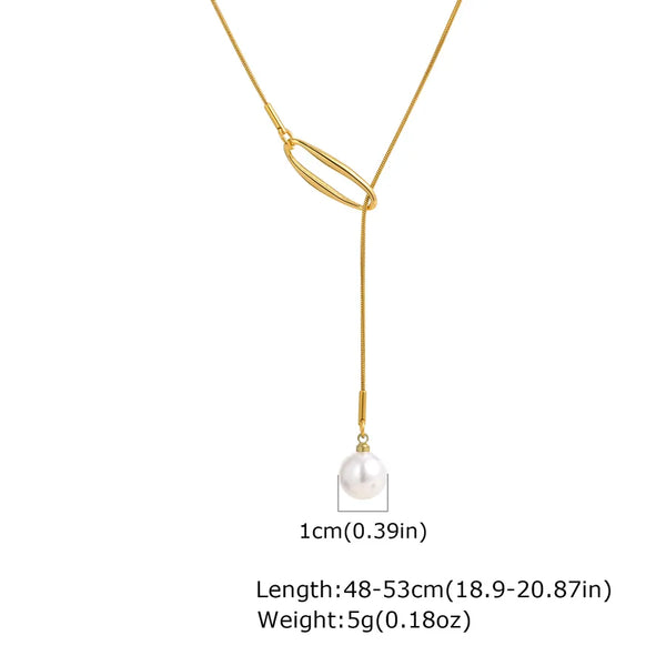 Wholesale Jewelry Vacation Classic Style Solid Color 304 Stainless Steel 18K Gold Plated Pendant Necklace snake chain