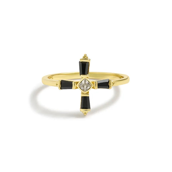 925 Sterling Silver Zircon Cross Rings