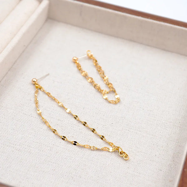 1 Pair Casual Simple Style Solid Color Handmade 304 Stainless Steel Titanium Steel Gold Plated
