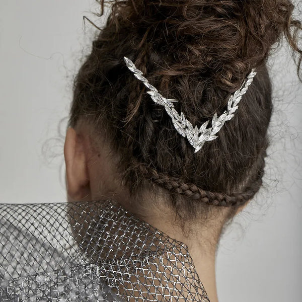 Geometric Hair Pins for Women in White, Alloy Material, Perfect Winter Hair Accessories