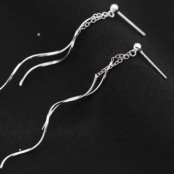 1 Pair 925 Sterling Silver Geometric Ear line
