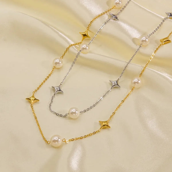 304 Stainless Steel 18K Gold Plated Simple Style Patchwork Round Necklace