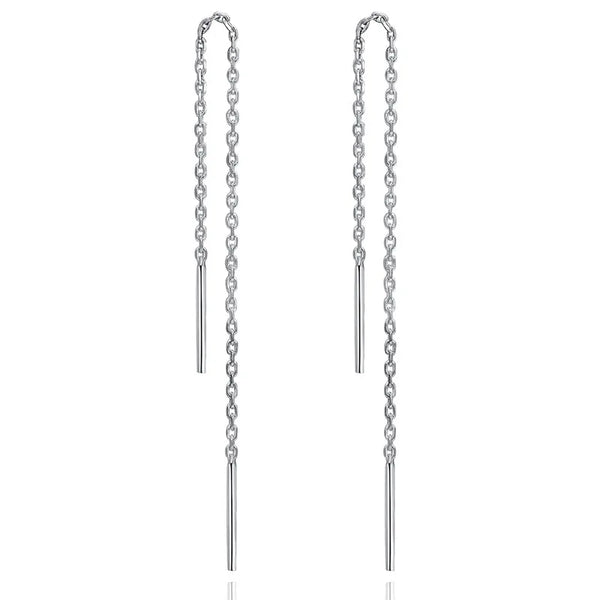 1 Pair 925 Sterling Silver Solid Color Ear line