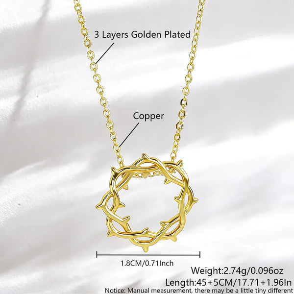 Geometric Twist Pendant Necklace for Women in Copper with 18K Real Gold Plated PVD Coated Finish and Cable Chain