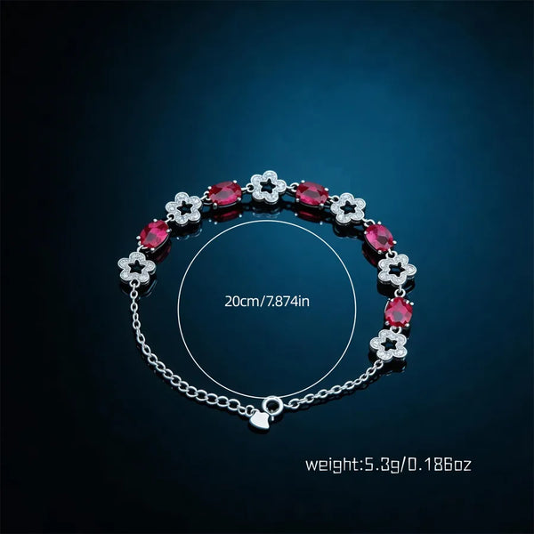 Geometric Bracelets with Claw Setting Featuring Zircon Inlay, Silver Plated Copper, and Cable Chain, Electroplated Finish