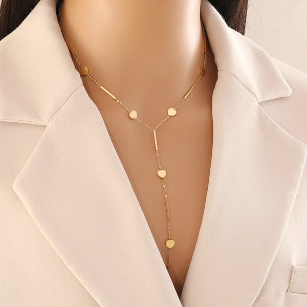 Wholesale Jewelry Commute Heart Shape Butterfly 304 Stainless Steel Necklace
