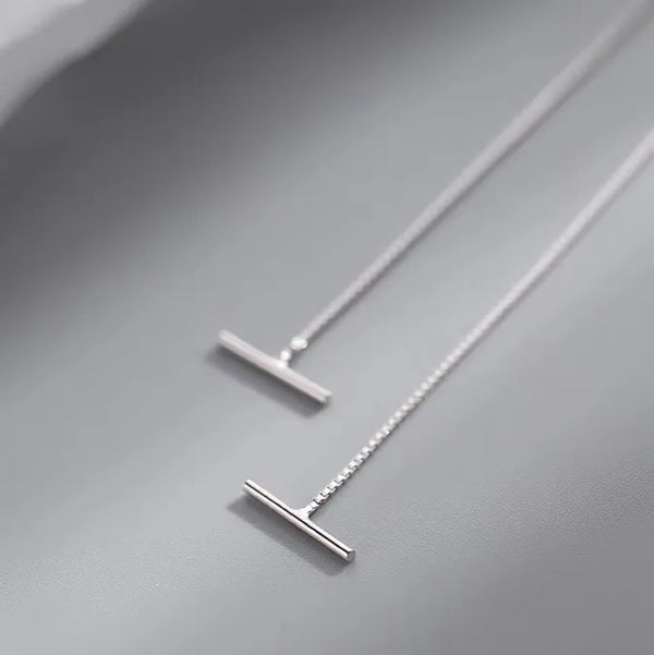 1 Pair 925 Sterling Silver Geometric Ear line