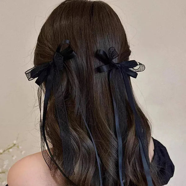 French Style Bow Tie Hairpin Featuring Elegant Lace Material