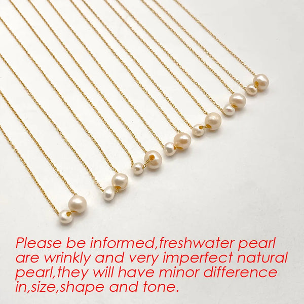 Pearl Pendant Necklace for Women with 14K Gold Plated 304 Stainless Steel and PVD Coated Thin Chain