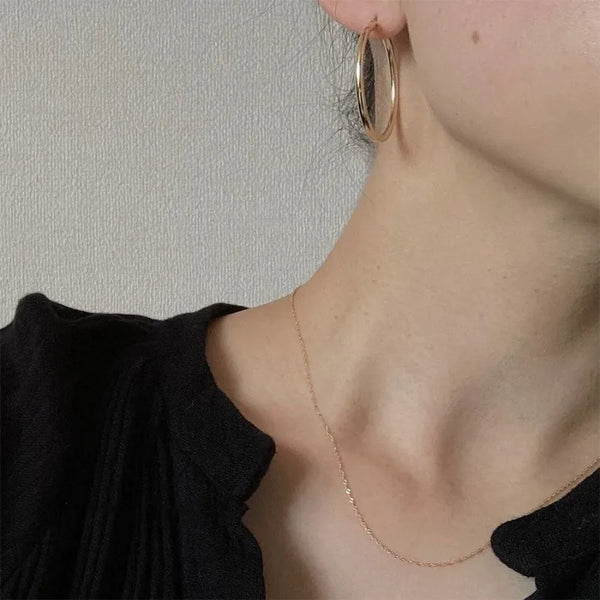 Water Ripples Necklace for Women in 925 Sterling Silver with 14K Real Gold Plated Electroplated Finish, Simple Style
