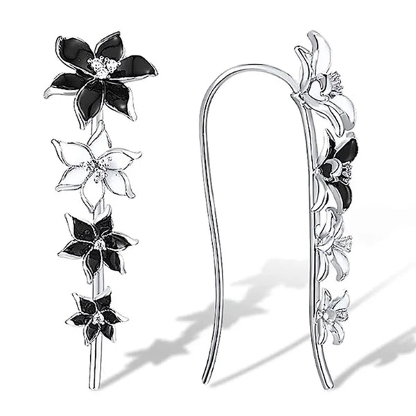 1 Pair Elegant Sweet Flower Copper Zircon Ear Studs