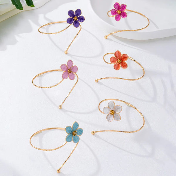 Sweet Ethnic Style Flower Arm Bracelet For Wristband in Elegant White