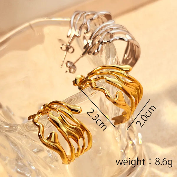 1 Pair Elegant Luxurious Coconut Tree Plating 304 Stainless Steel 18K Gold Plated Stainless Steel Earrings