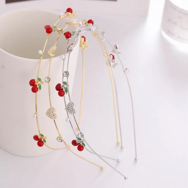 simple style cherry alloy plating hair band 1 piece