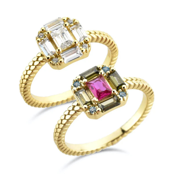 925 Sterling Silver Geometric Rings