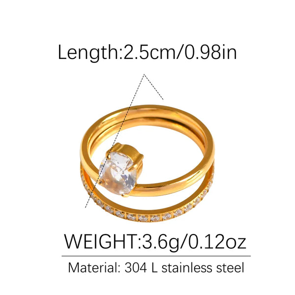 Wholesale Jewelry Modern Style Solid Color 304 Stainless Steel 18K Gold Long-Lasting Plated PVD Coated Rings