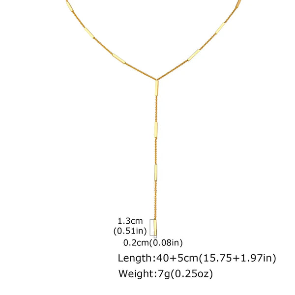 Solid Color Necklace for Women, 18K Gold Plated 304 Stainless Steel, Waterproof Non Tarnish, Handmade Chain, Vacuum Plating 0.03-0.05µm