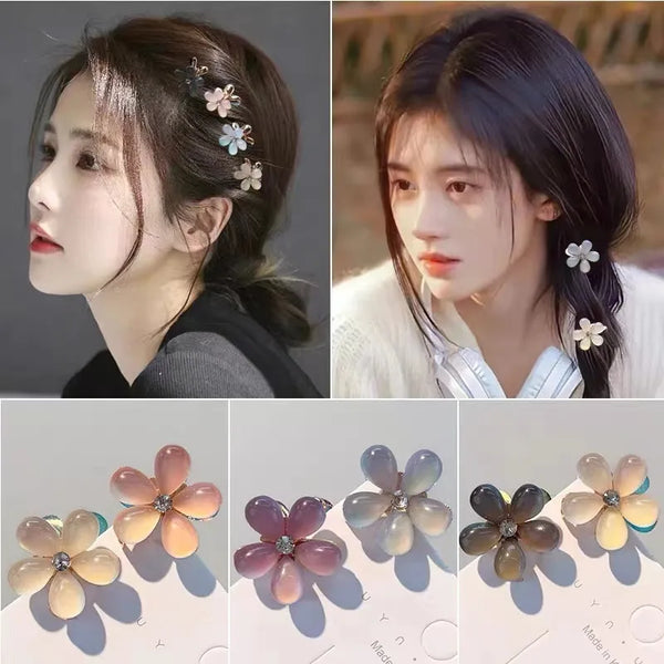 Sweet Women'S Plumeria Alloy Artificial Crystal Artificial Pearls Resin Hair Claws