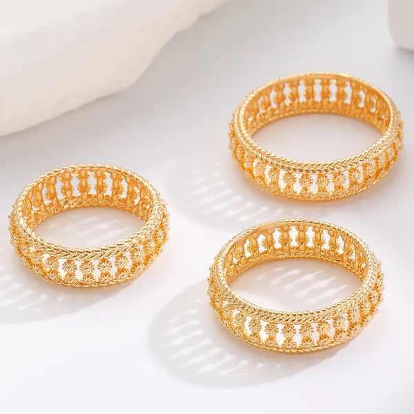 Vintage Sun Ring for Women, Exquisite Workmanship, Lace Design, Adjustable Bamboo Knot Ring for Daily Wear