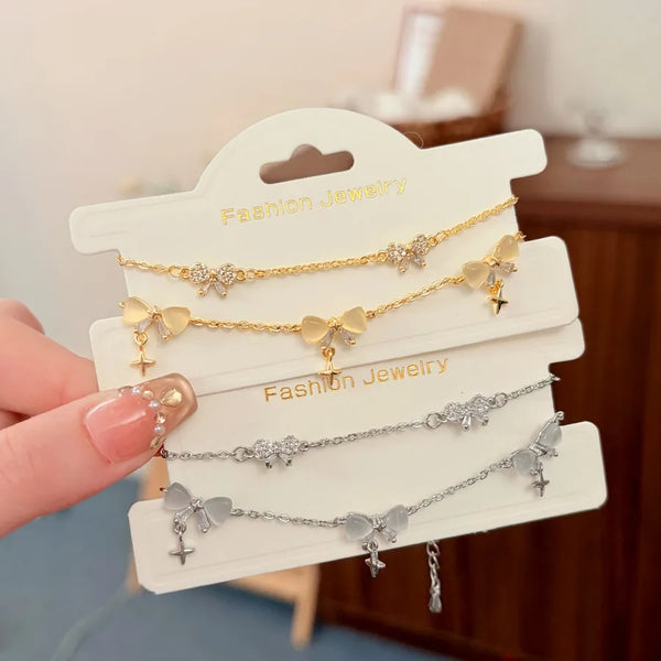 Women’s Copper Bracelets Featuring Elegant Bow Knot Design in Golden Color