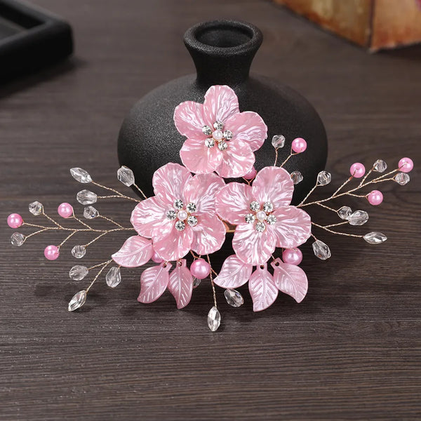 Flowers Hairpin Made of Alloy, Elegant Floral Hair Accessory for Stylish Looks