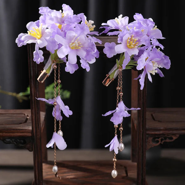 Sweet Flowers Hairpin made with Polyester, stylish and charming hair accessory