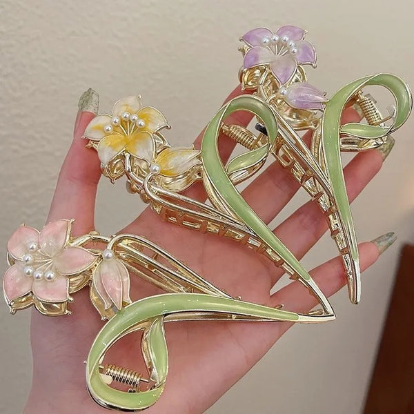 Cute Modern Style Sweet Women's Flower Alloy Plating Hair Claws