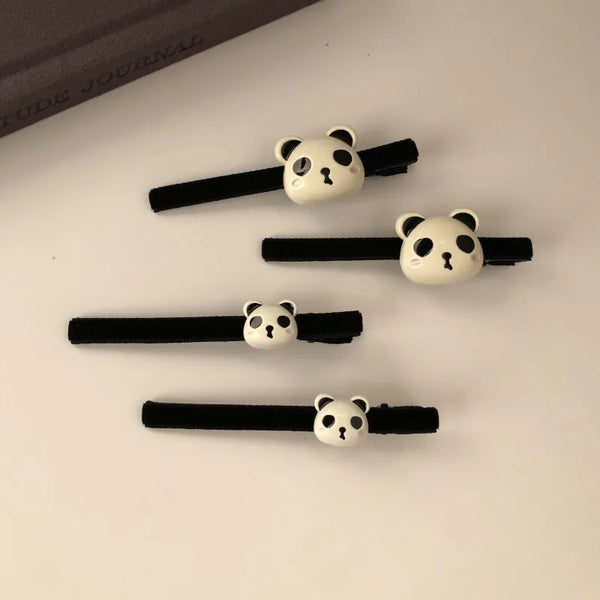 Cute Panda Duckbill Hair Clip Girl Heart-shaped Duckbill Hair Accessory Suitable for Women Alloy Material Claw Hair Clip