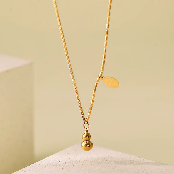 Geometric Necklace For Women Featuring Electroplated 304 Stainless Steel With 18K Real Gold Plated Cable Chain