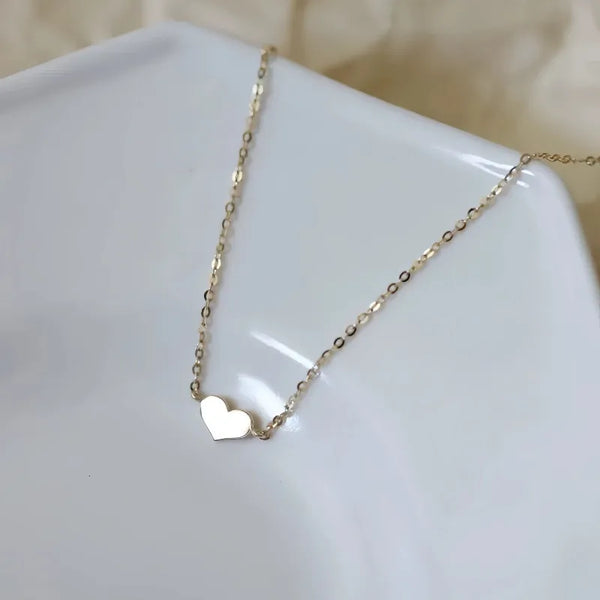 Miniature S925 Sterling Silver 14K Gold Plated Smooth Heart Shaped Bracelet For Women Elegant Simple Cute Anniversary Gift