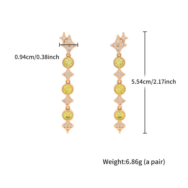 1 Pair Elegant Romantic Geometric Plating Copper Zirconia 18K Gold Plated Drop Earrings