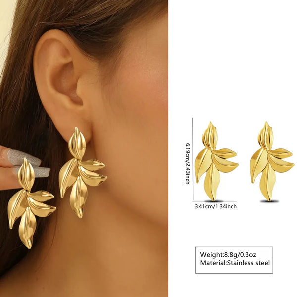 1 Pair Sweet Shiny Flower Flowers 304 Stainless Steel Imitation Gold  Ear Studs