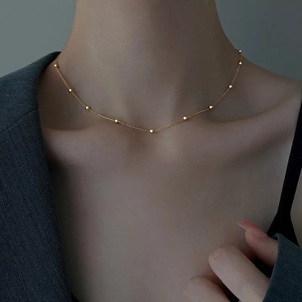 simple style geometric titanium steel plating necklace