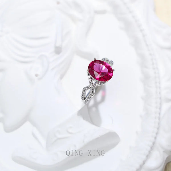 Women's Brass White Gold Plated Oval Open Rings Brass Jewelry