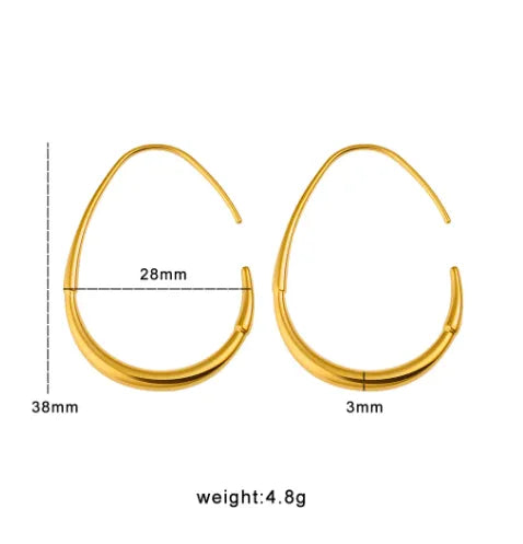 1 Pair Basic Simple Style Geometric 304 Stainless Steel 18K Gold Plated Ear Studs
