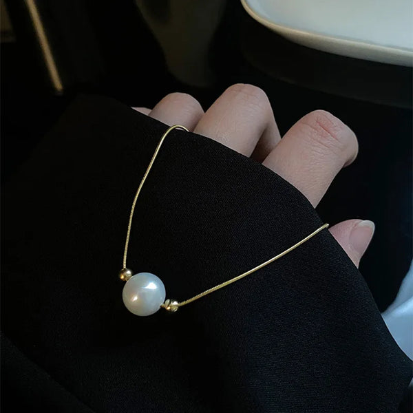 304 Stainless Steel 18K Gold Plated Simple Style Plating Solid Color Necklace