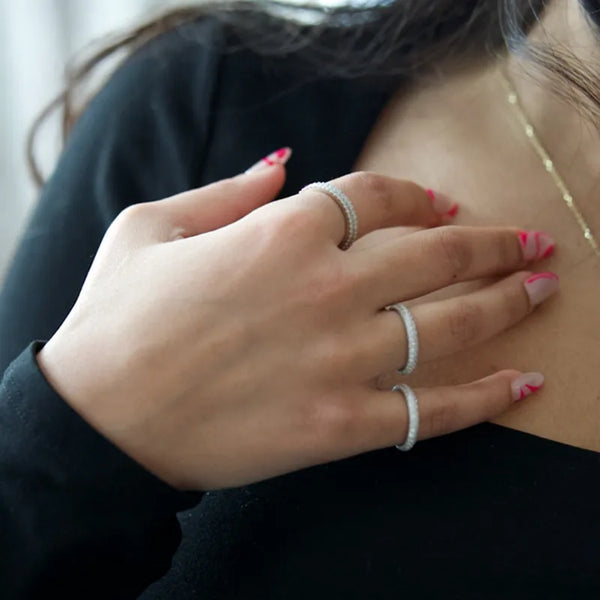 925 Sterling Silver Geometric 18K Gold Plated Rings