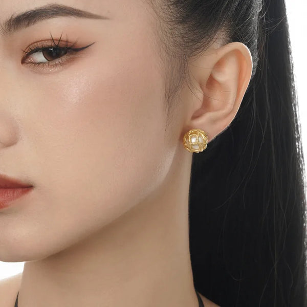 1 Pair 925 Sterling Silver Solid Color Ear Studs