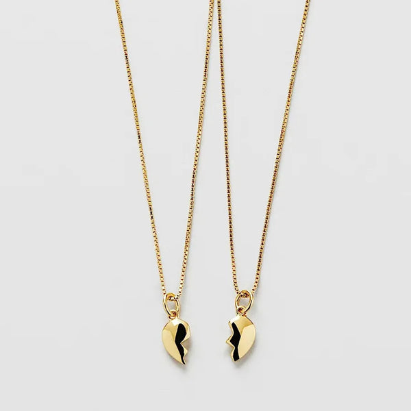 Heart Shape Pendant Necklace for Women in Copper with Golden Electroplated Finish