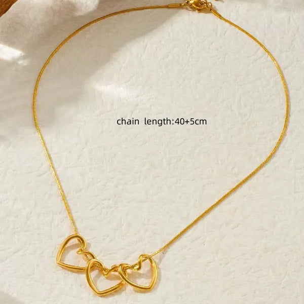 Wholesale Jewelry Simple Style Heart Shape 304 Stainless Steel Pendant Necklace Snake Chain