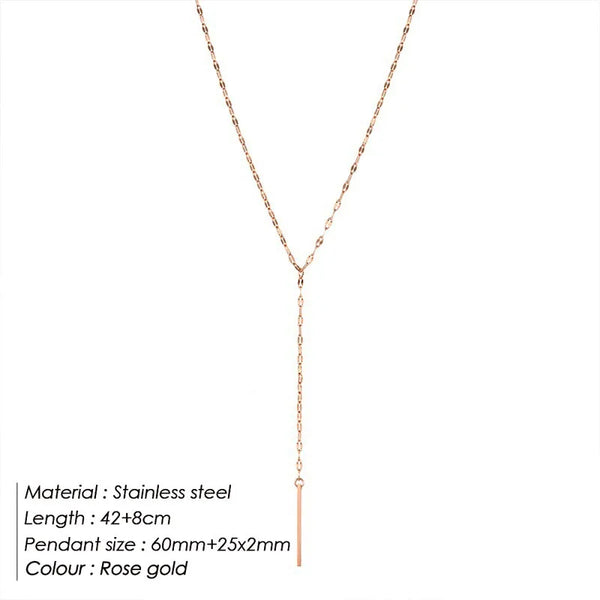 Wholesale Jewelry Simple Style Solid Color 316 Stainless Steel  Plating Pendant Necklace Lip chain