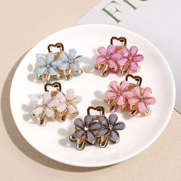 Cute Sweet Women's Flower Alloy Hair Claws