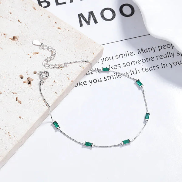 925 Sterling Silver box chain Bracelets Simple Style