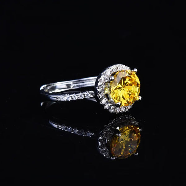 Copper Diamond Geometric Artificial Gemstones Crystal Rings