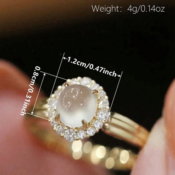Geometric Claw Setting Ring for Women in Copper with KC Golden Plated Water Plating and Zircon Inlay