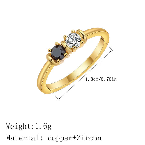 Copper Ring with Zircon Inlay, Elegant Jewelry Accessory Perfect for School